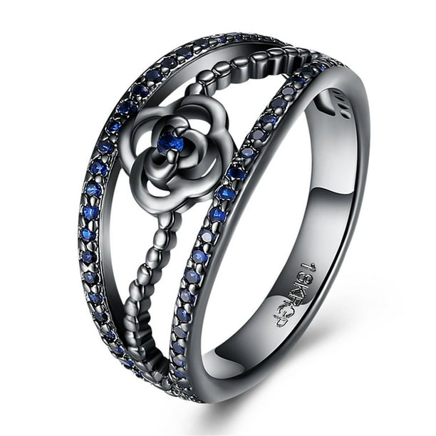 1PC Fashion Blue Zircon Charm Wedding Ring Love Jewelry Size 7,8,9,10,11 for Men
